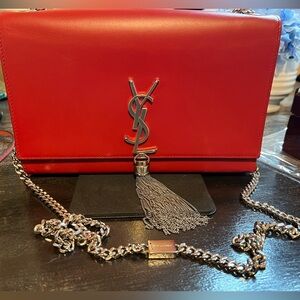 Yves Saint Laurent Red Chain Shoulder Bag Medium.